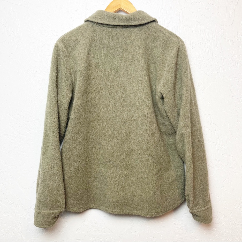 Eddie Bauer Green Button Front Shacket Large - image 2